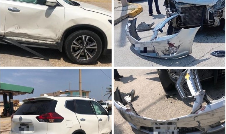 Choque de autos particulares en el malecÃƒÂ³n de Coatzacoalcos