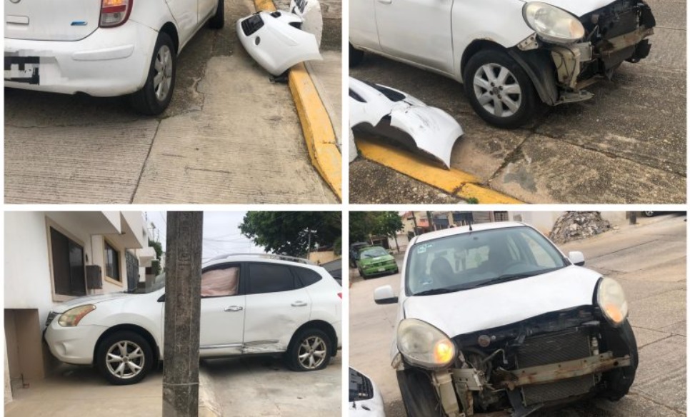 Choque entre particulares en colonia Petrolera de Coatzacoalcos