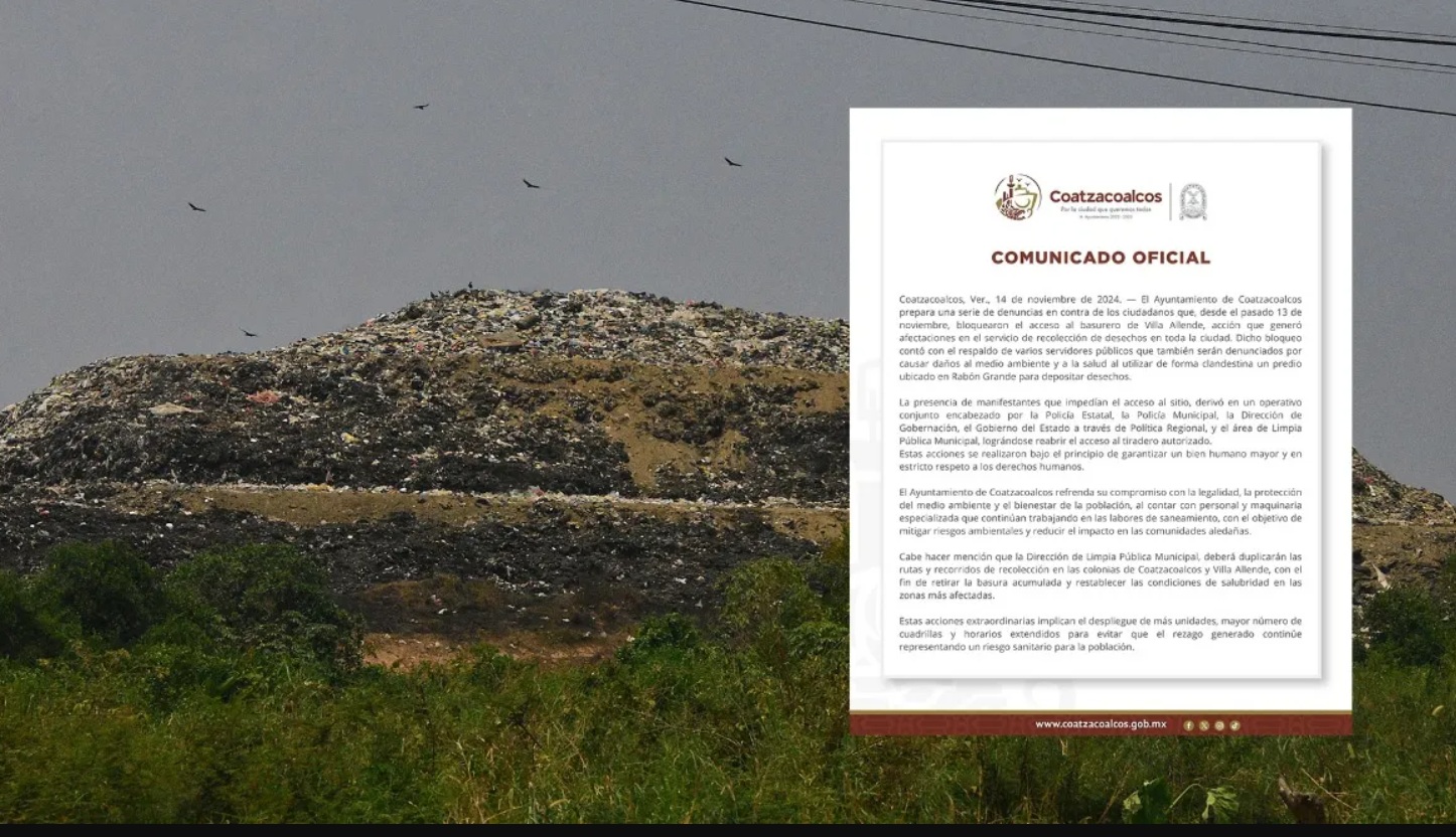 Coatzacoalcos denunciarÃƒÂ¡ a manifestantes por cierre de basurero