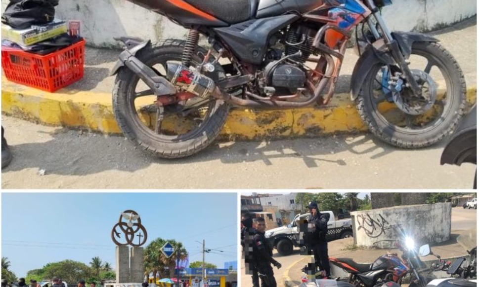 Detienen a pareja de delincuentes tras persecución en Coatzacoalcos