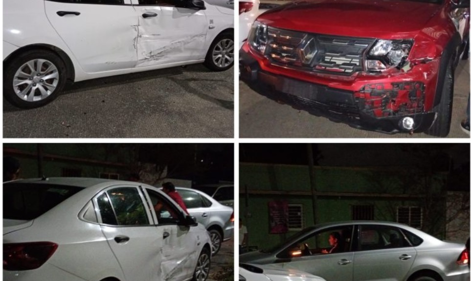 Doble colisión en Benito Juárez Norte deja solo daños materiales