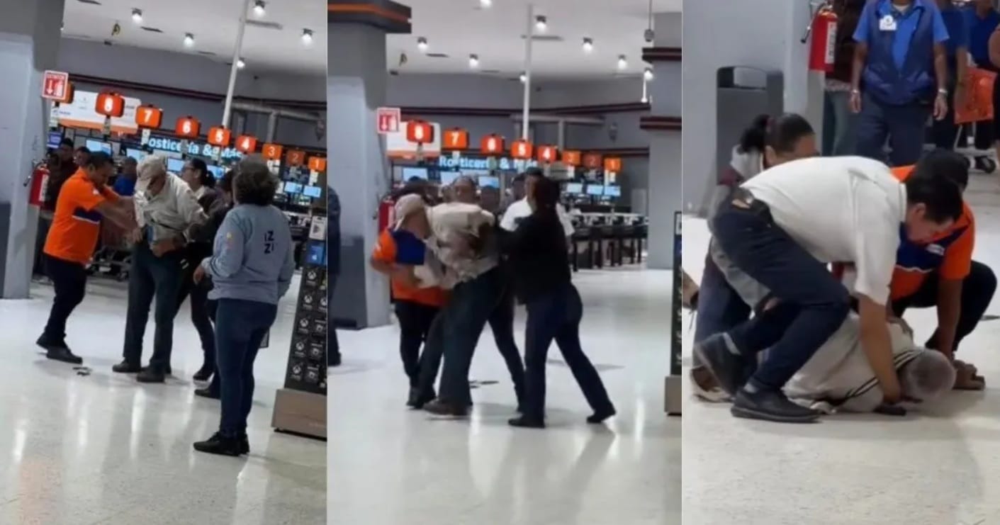 Guardias someten a adulto mayor acusado de robo en tienda
