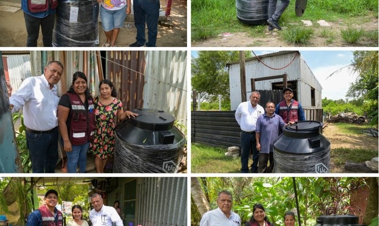 MÃƒÂ¡s de 1,300 familias reciben tinacos en Coatzacoalcos