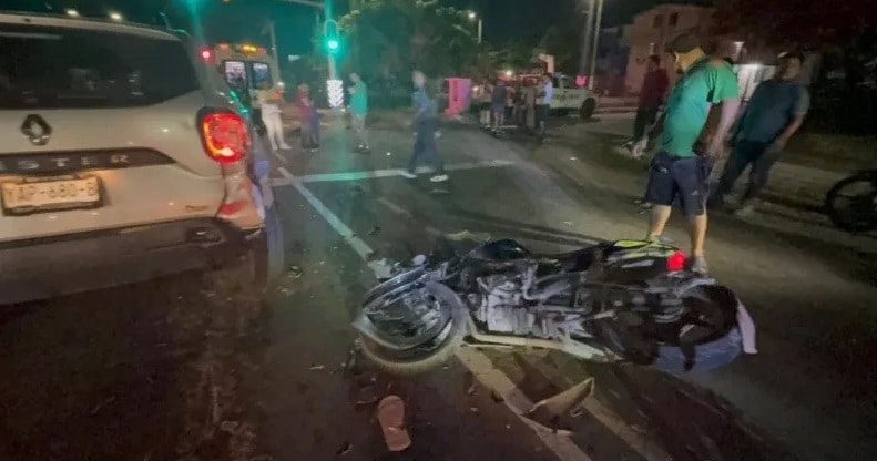 Motociclista grave tras accidente en Coatzacoalcos