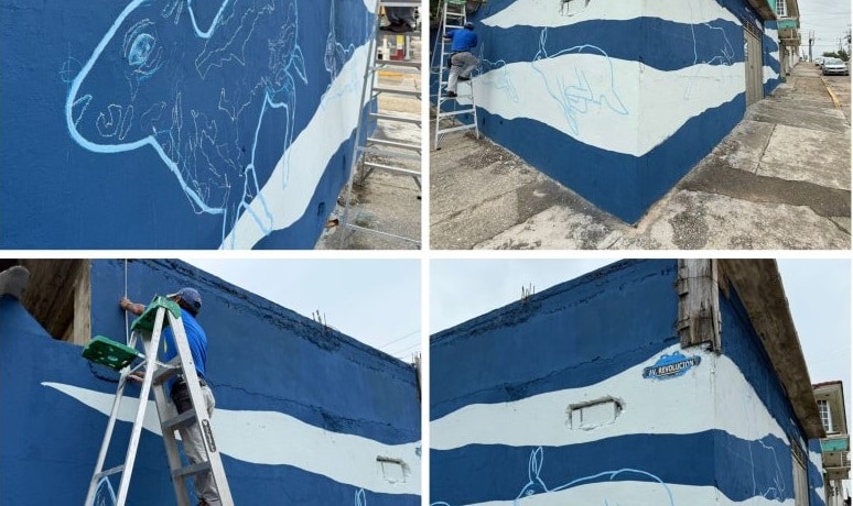 Murales de coyotes y liebres recuperan espacios en Coatzacoalcos