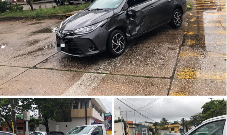 Percance vial en Coatzacoalcos solo deja daÃƒÂ±os materiales