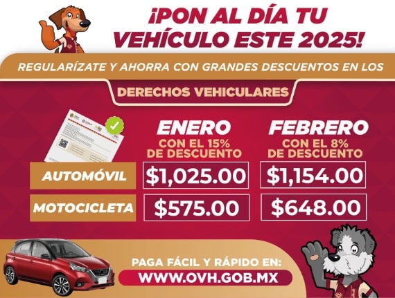 ÃƒÅ¡ltimo dÃƒÂ­a para el 15% de descuento en derechos vehiculares