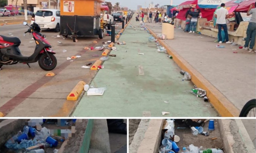 Visitantes disfrutan malecÃƒÂ³n de Coatzacoalcos y dejan basura