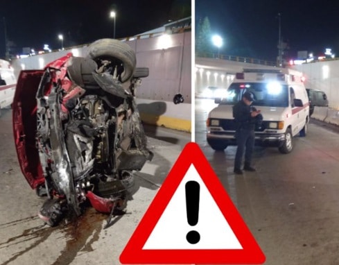 Volcadura en Xalapa: conductor se durmiÃƒÂ³ al volante